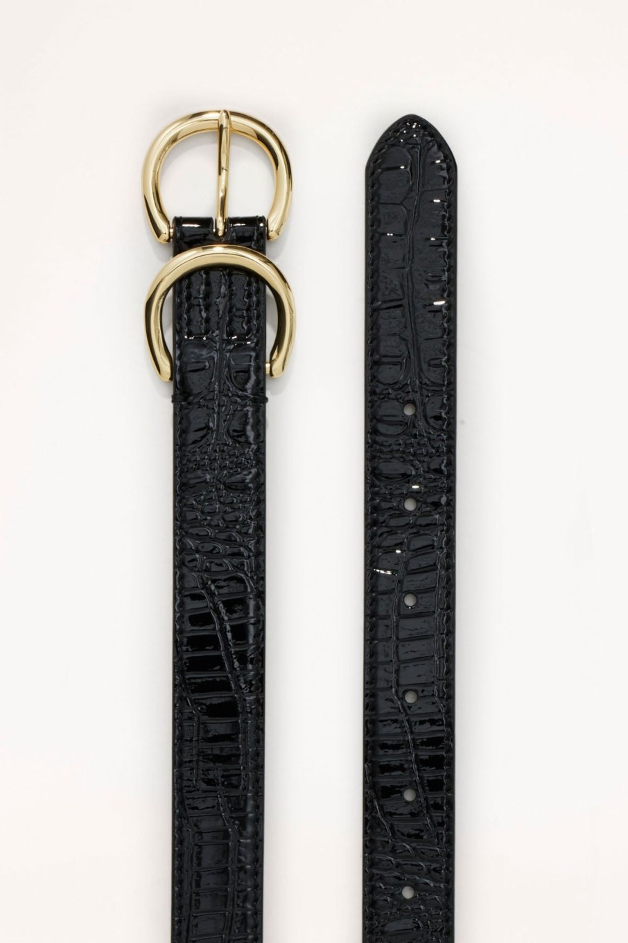 Cable Melbourne Belts | Embossed Croc Hip Belt - Black